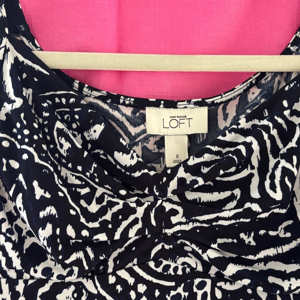LOFT Monochrome Abstract Dress